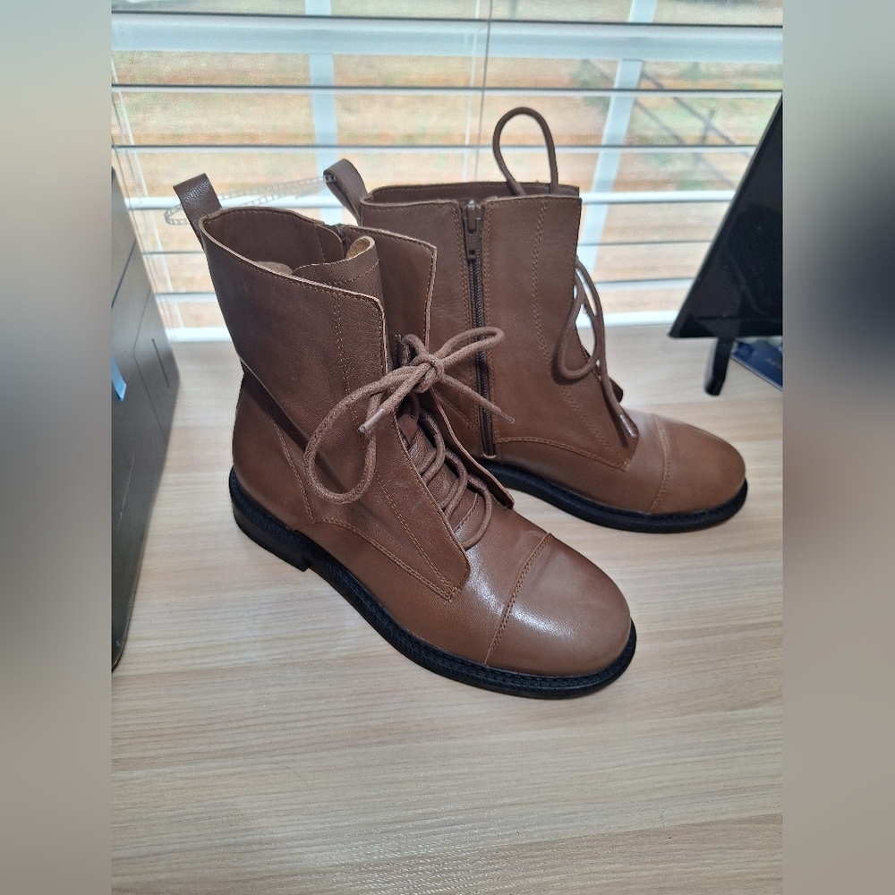 Chelsea & Violet Brown Lace Up Boots